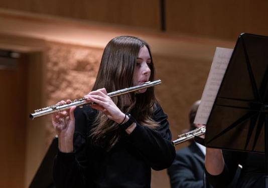 flute player performing