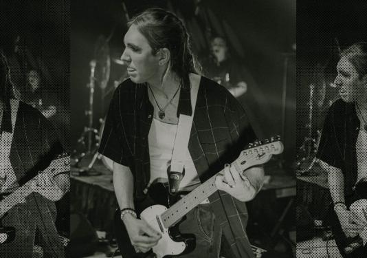 electric bassist performing