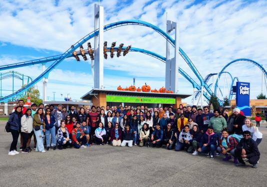 A group photo of students at Cedar Point