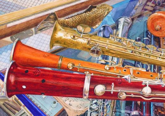 colorful woodwind instruments