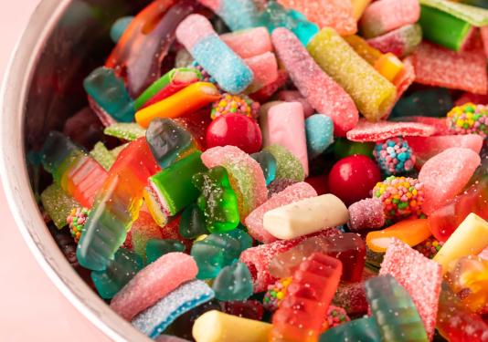 bowl filled with various candys 