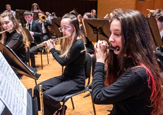 students performing