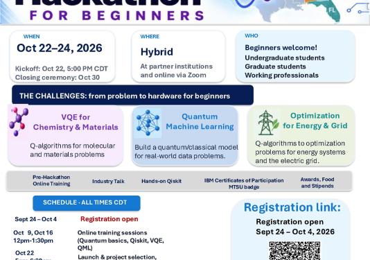 Interstate Quantum Hackathon for Beginners Informational Flyer