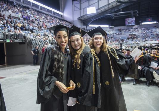 Students graduating.