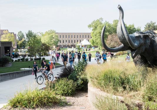 Students walking to class.