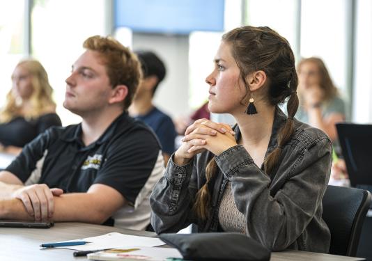 Students listening to lecture.