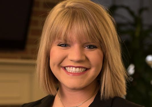 Portrait of Emily Venderley, director of alumni relations