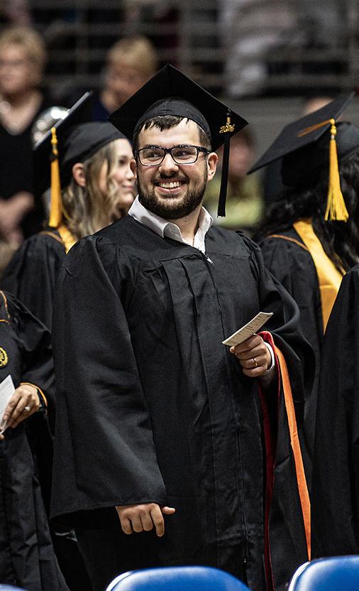 Smiling students at commencement