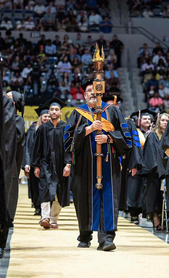 Carrying in the ceremonial mace at commencement