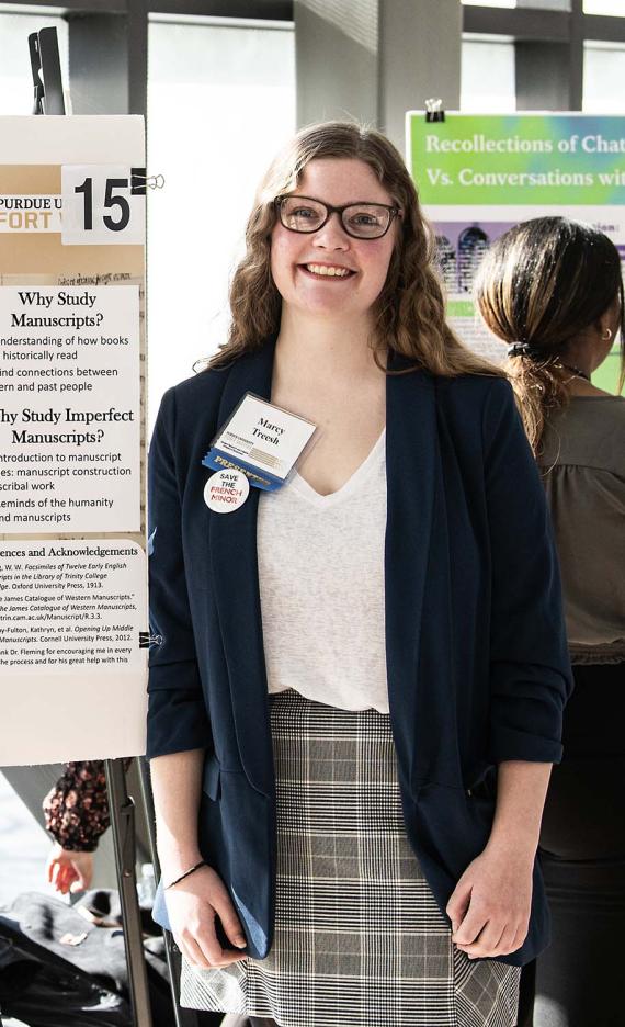 Marcy Treesh and her research poster
