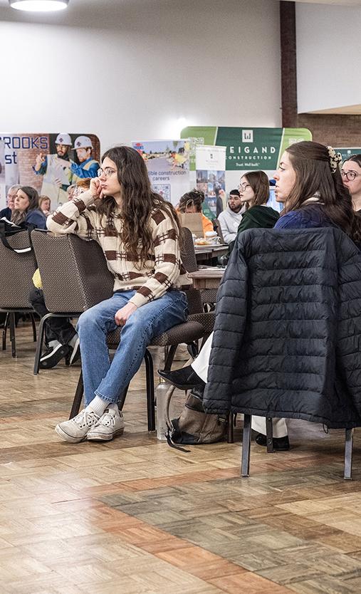 A group of students is attending a conference