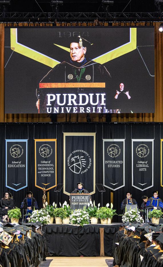A view of the 2026 commencement ceremony stage