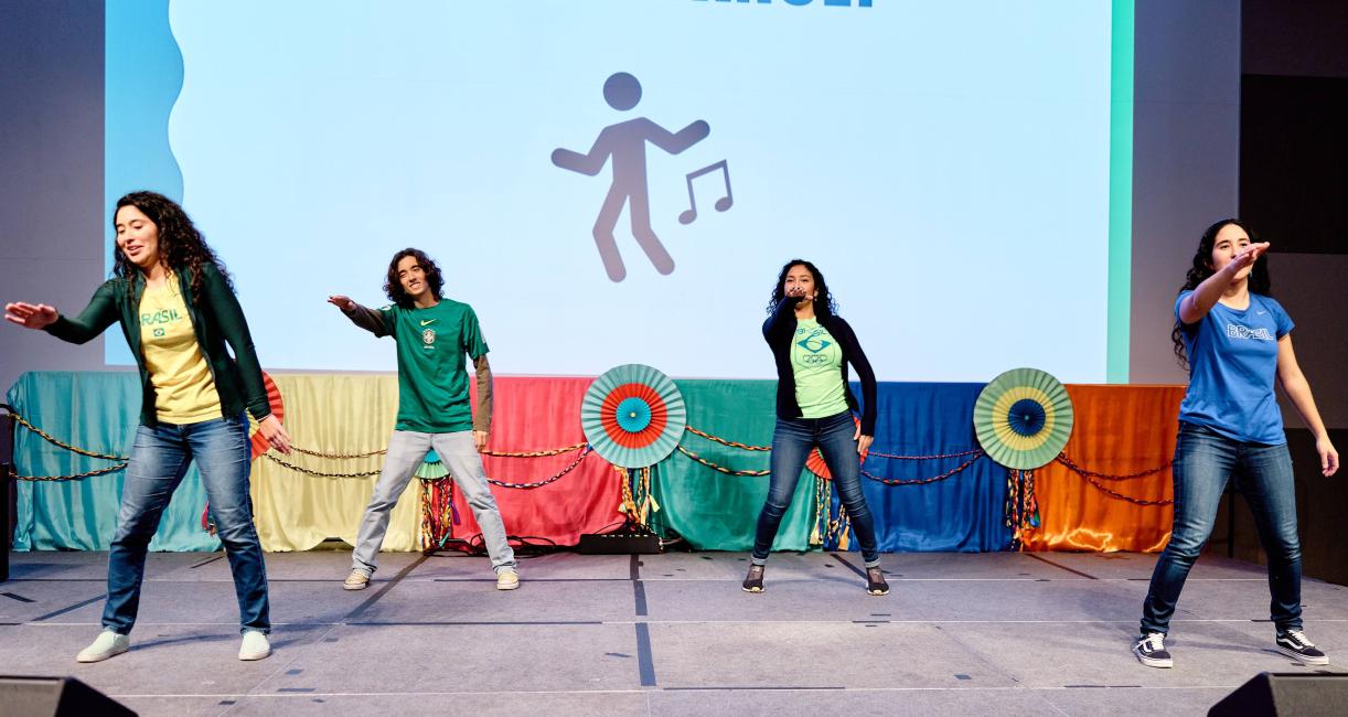 International students led a dance session at the 2022 Global Student Celebration.