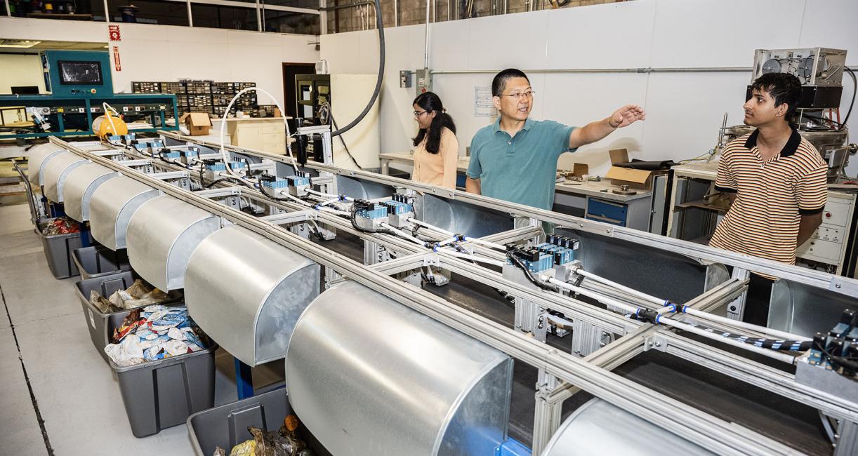 The machine utilizes artificial intelligence to sort a variety of recyclable plastic bottles for conversion into chemical and other usable materials.