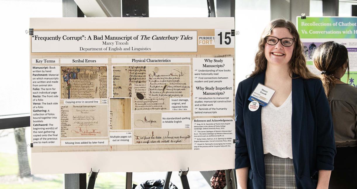 Marcy Treesh and her research poster