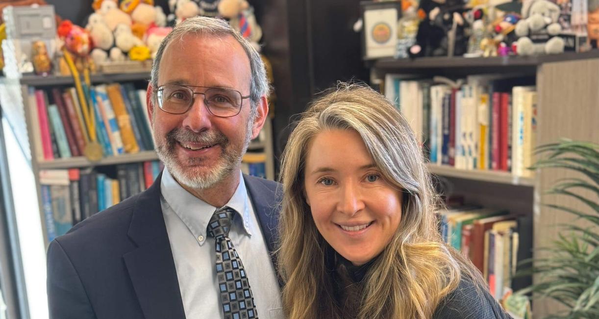 Ron Friedman, dean of the College of Science, and Michelle Drouin, Jack W. Schrey Professor of Psychology.