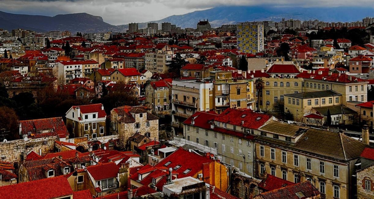 Aerial view of a town in Croatia