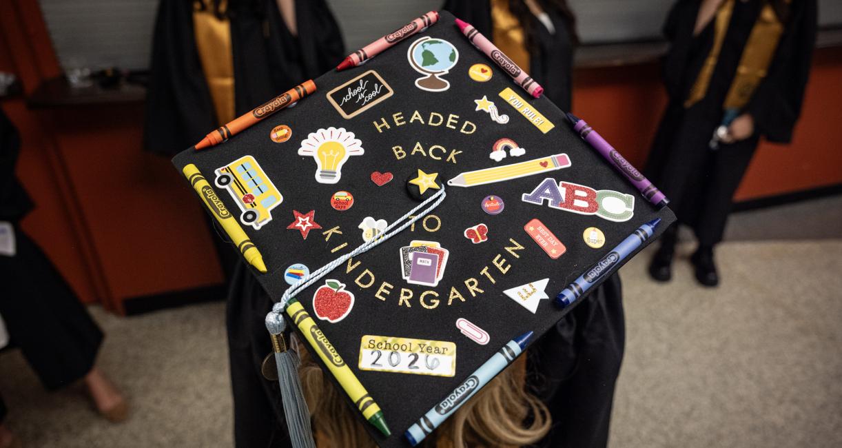 Decorated cap at the PFW 2026 commencement ceremony