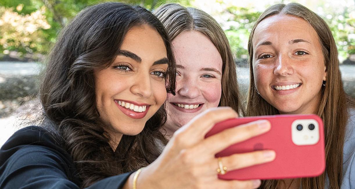 Students are taking a selfie